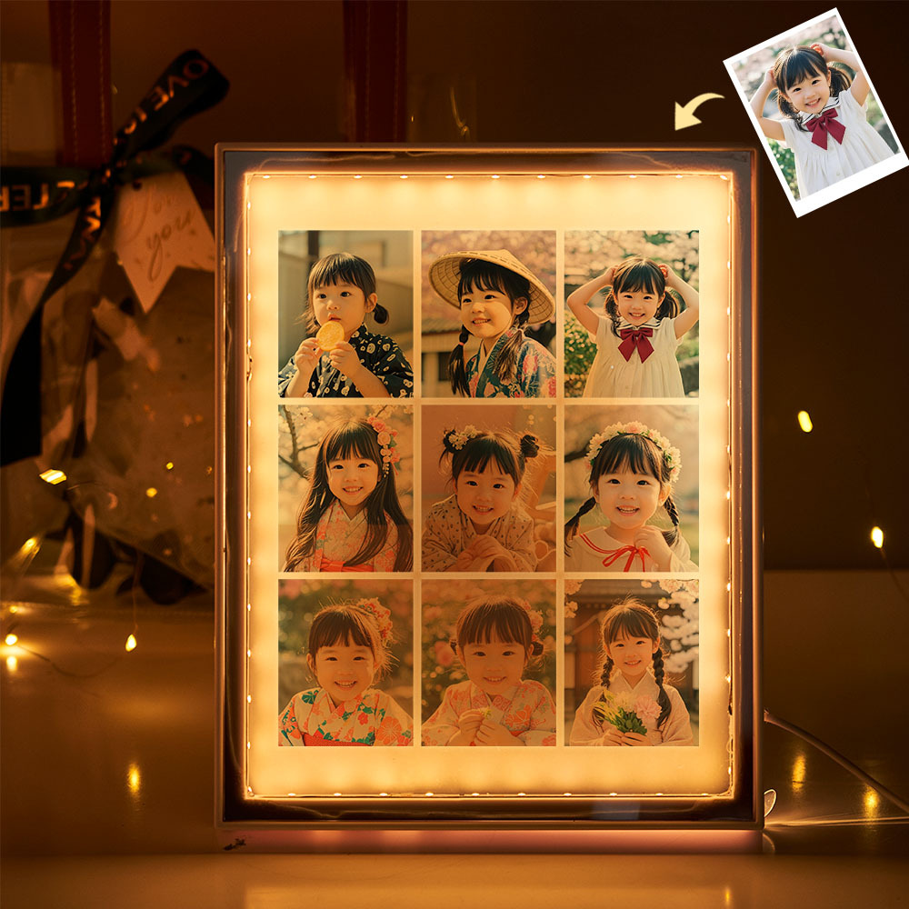 子供のためのカスタマイズされた DIY ナイトライトギフト、子供の誕生日プレゼント、実用的な装飾品、ミラーランプ、絵画ミラーランプ、フォトミラー、カスタムミラー
