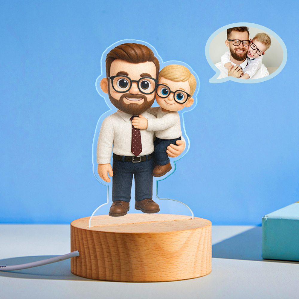 父の日ギフト カスタマイズ可能な漫画キャラクターナイトライト お父さんや大切な人へのプレゼントに最適 - 