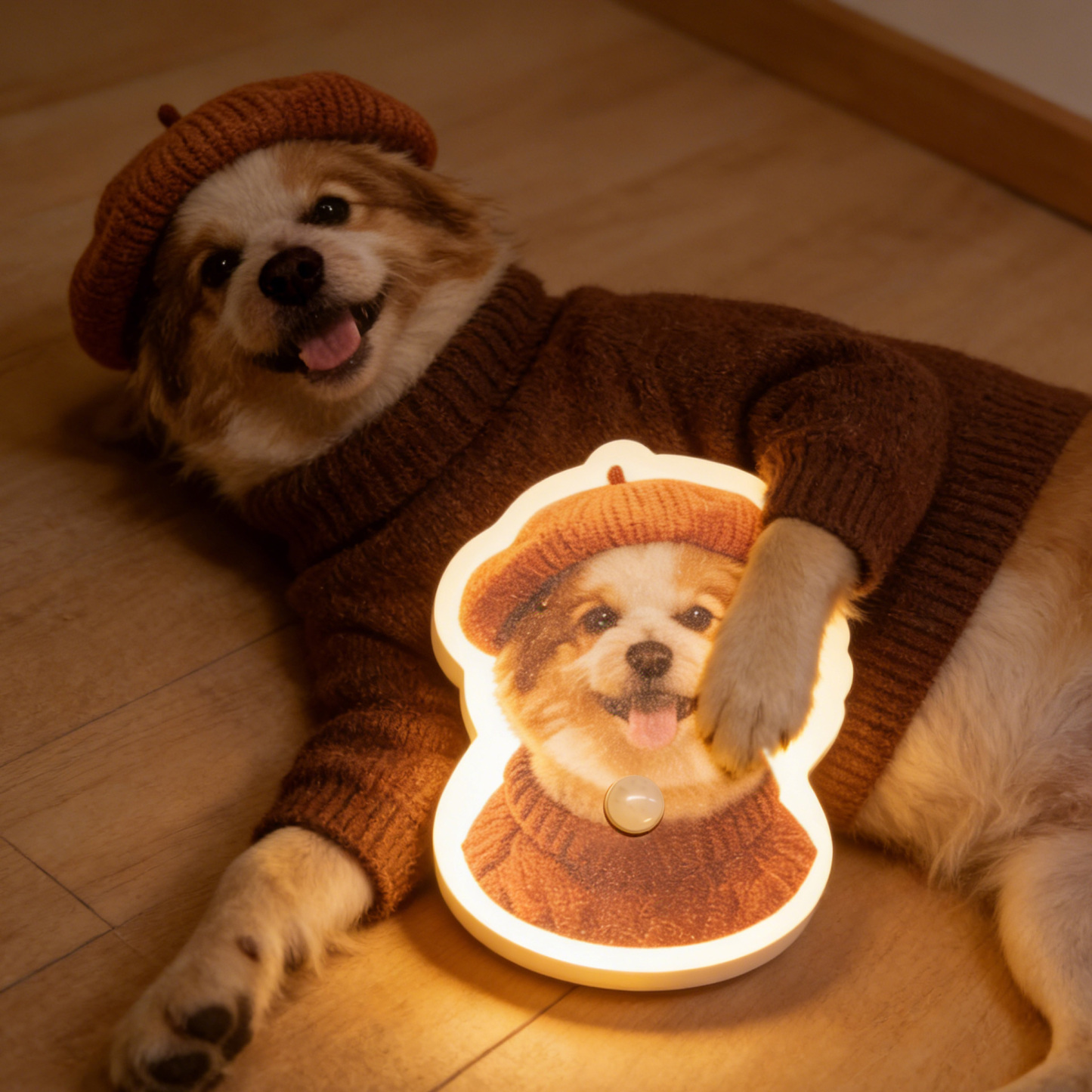 ペット愛好家のための,猫と犬のモーションセンサー付きパーソナライズウォールランプ,カスタムペット写真ナイトライト - 