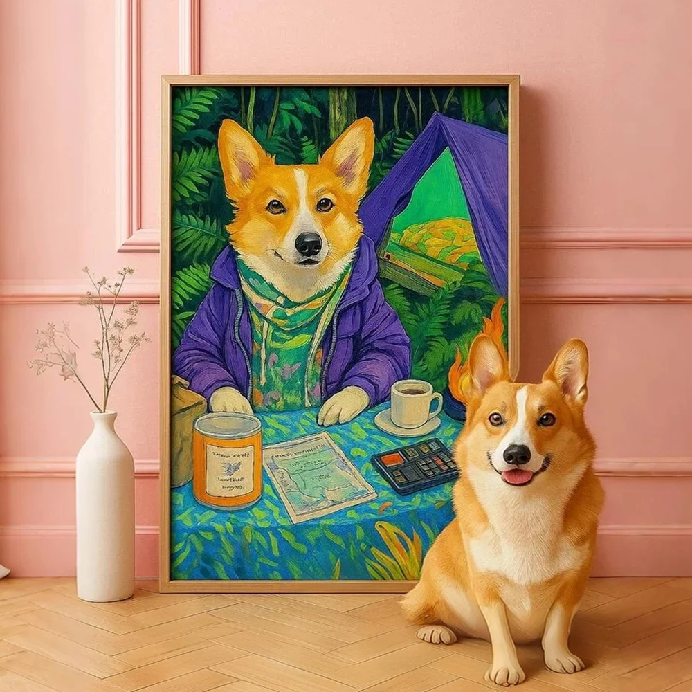 カスタム犬ドーパミンカラーアートポスターあなたのペットアートデザインホームデコレーション - MademineJP