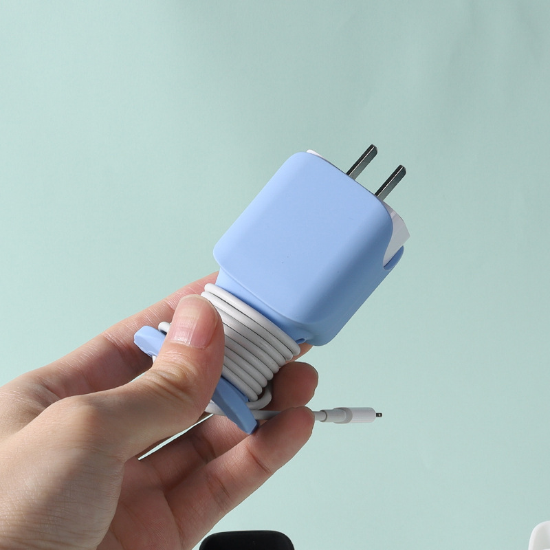 シリコン充電器プロテクターセット ケーブルワインダー付き 20W/18W USB-C急速充電アダプター対応 コンパクトケーブルオーガナイザー