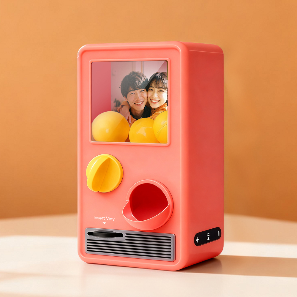 パーソナライズされた音楽と写真音楽ガチャポンマシンカスタムソングミニレコードボックス記念日ギフトクリスマスギフト