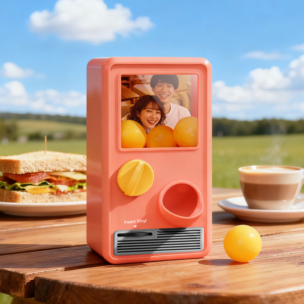 パーソナライズされた音楽と写真音楽ガチャポンマシンカスタムソングミニレコードボックス記念日ギフトクリスマスギフト