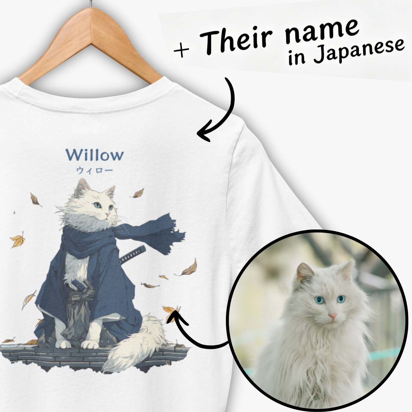 パーソナライズされた写真日本サムライペット Tシャツカスタム写真サムライ犬猫 Tシャツペット愛好家へのギフト - GetPhotoBanketJP