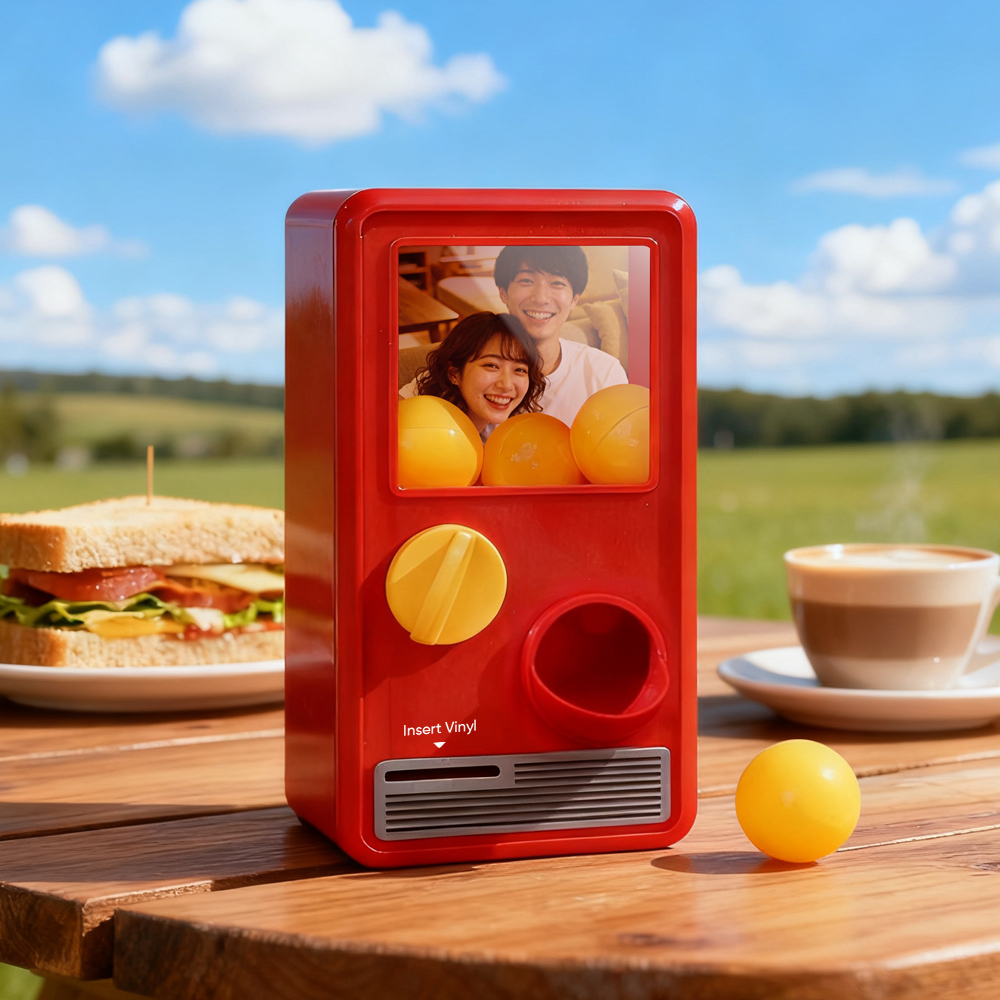 パーソナライズされた音楽と写真音楽ガチャポンマシンカスタムソングミニレコードボックス記念日ギフトクリスマスギフト