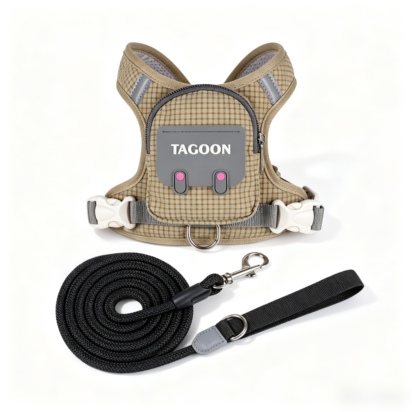 カスタム犬用ハーネス&リードセット – 名前入りのパーソナライズされたペットベスト
