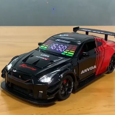 エンジン音,排気音効果,ledライト付きハイパーカー目覚まし時計 – 車好きへのデスクギフト - 