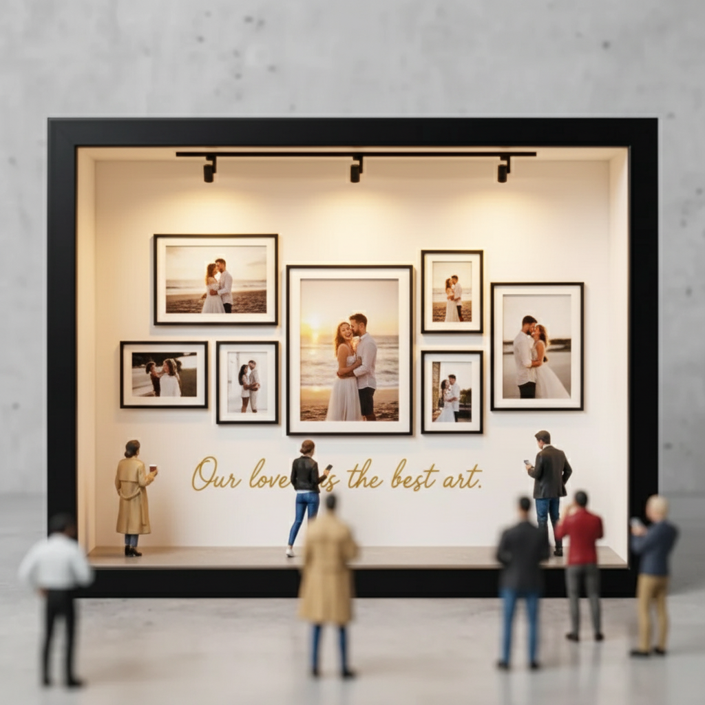 カスタムフォトミニアートギャラリーフレームパーソナライズされた私たちの博物館フレーム彼女または彼へのユニークで意味のある贈り物 - 