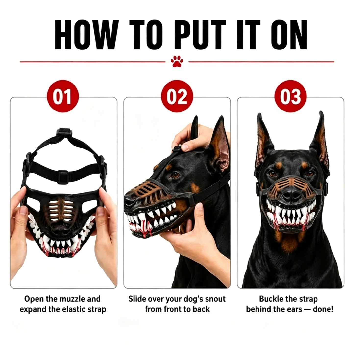 ハロウィン ヘルハウンド 犬用マスク｜悪魔・モンスター風 ペットコスプレ 仮装アクセサリー 愛犬のハロウィン衣装に
