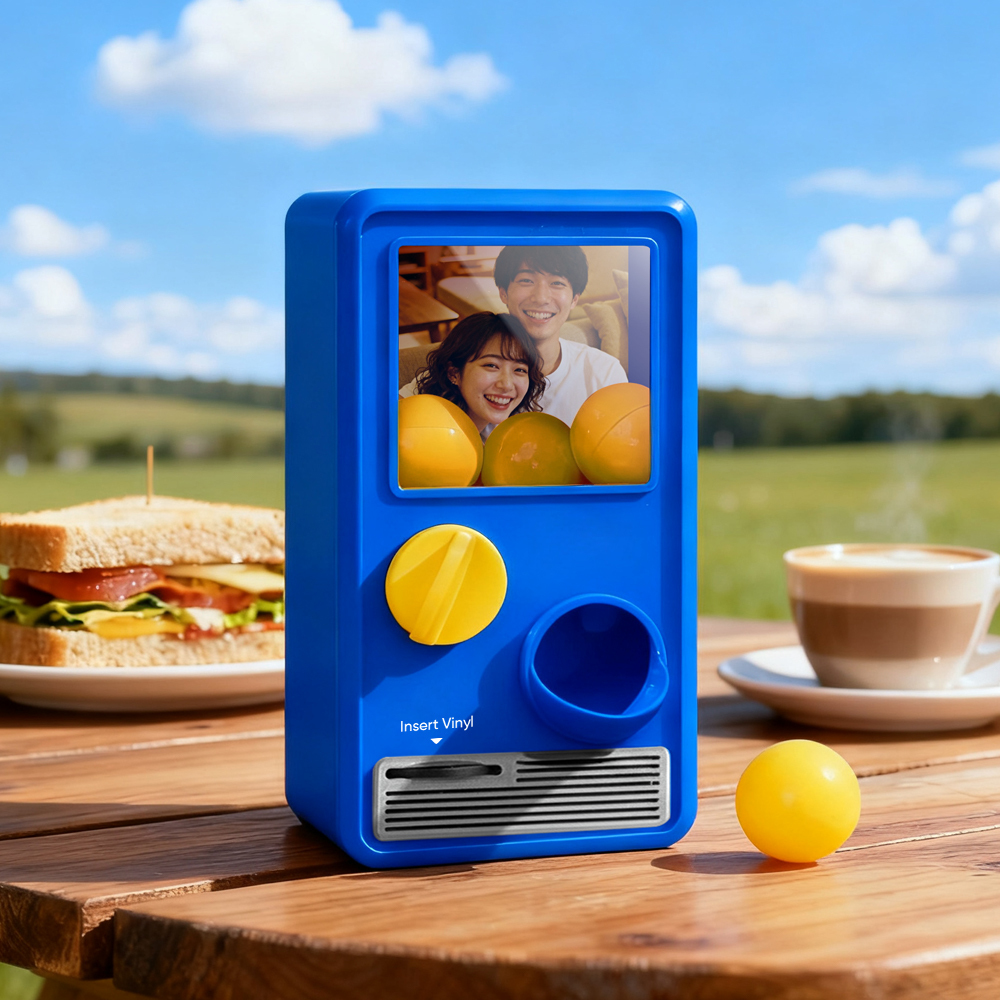 パーソナライズされた音楽と写真音楽ガチャポンマシンカスタムソングミニレコードボックス記念日ギフトクリスマスギフト