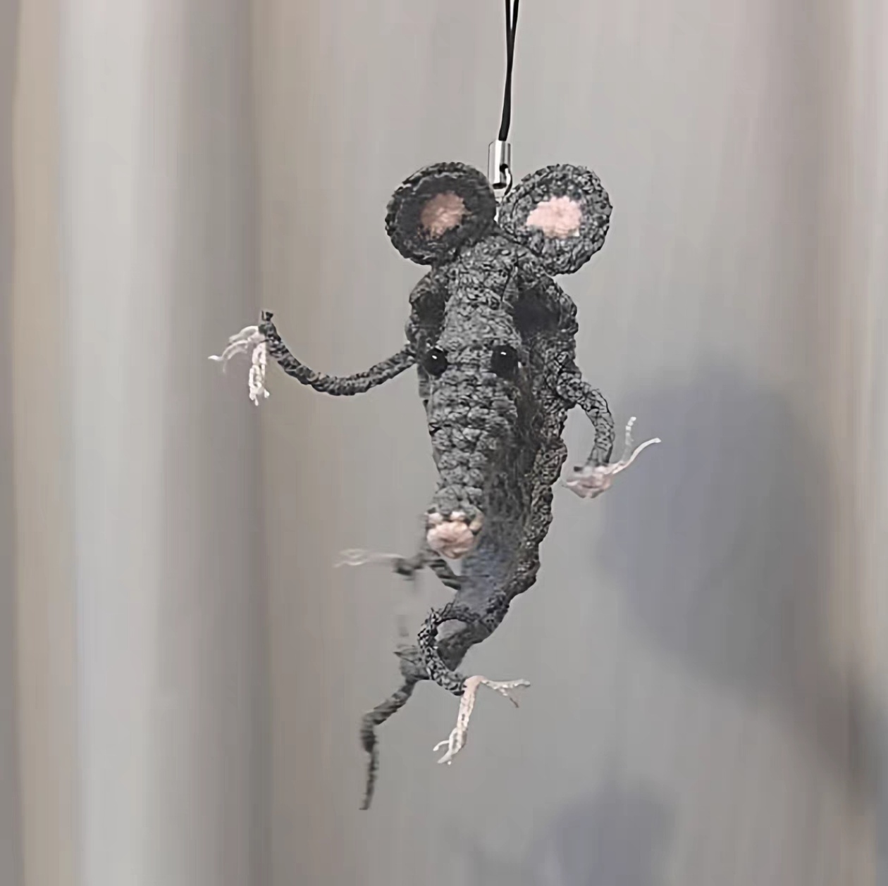 手編みのネズミのキーホルダー,かわいいあみぐるみのおもちゃ(バッグ用)