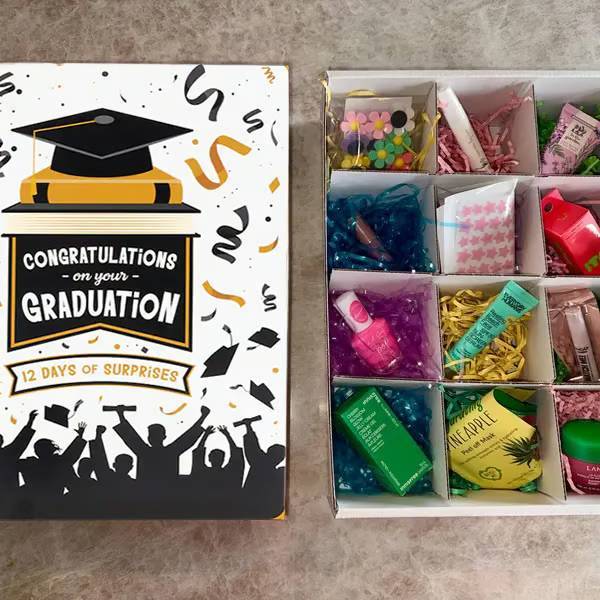 自分で詰められる空の卒業ギフト包装、12日間の卒業ギフト、卒業おめでとうギフト包装