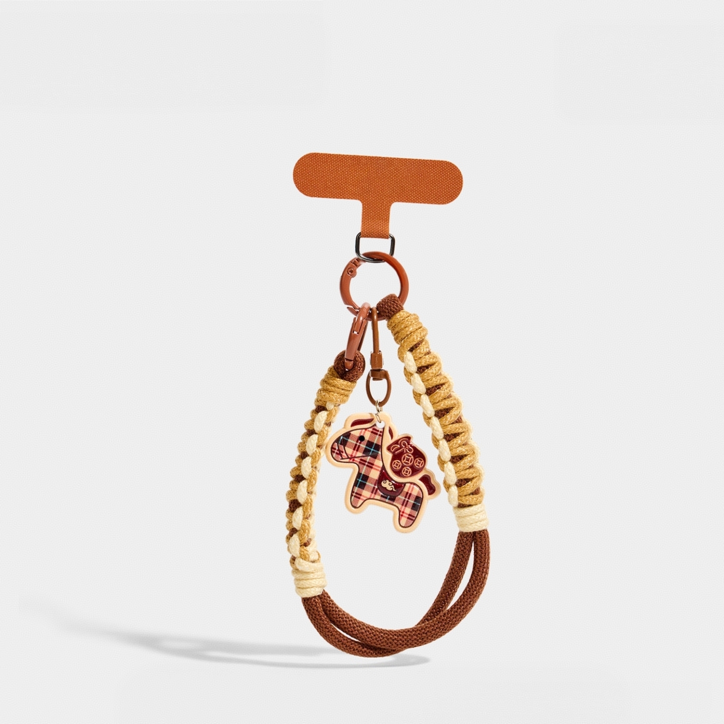 十二支馬のカラフルな携帯ストラップ コットン織りキーホルダー ドーパミン風バッグチャーム