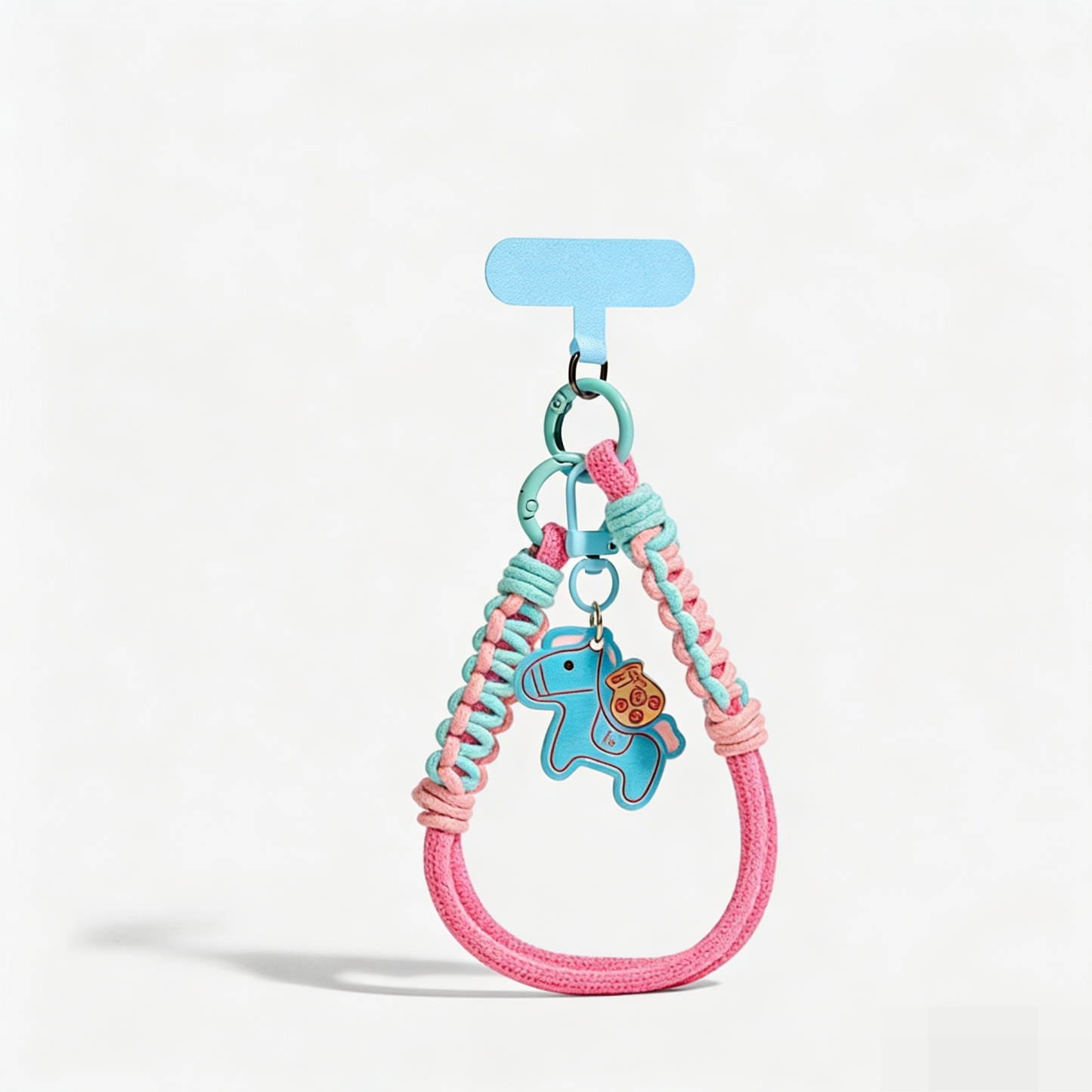 十二支馬のカラフルな携帯ストラップ コットン織りキーホルダー ドーパミン風バッグチャーム