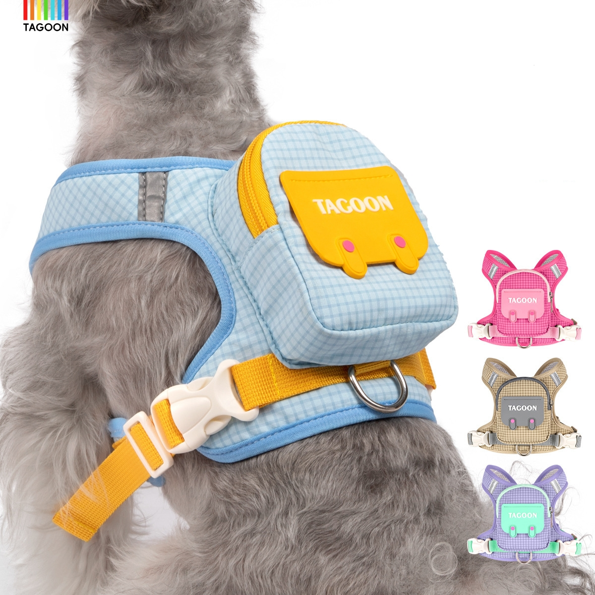 カスタム犬用ハーネス&リードセット – 名前入りのパーソナライズされたペットベスト