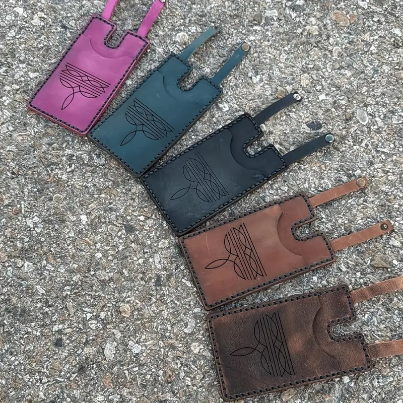 カスタム刻印入りレザーブーツウォレット – スナップストラップ付きウエスタンブーツウォレット、ハンズフリーのロデオ＆コンサート用ブーツストラップウォレット