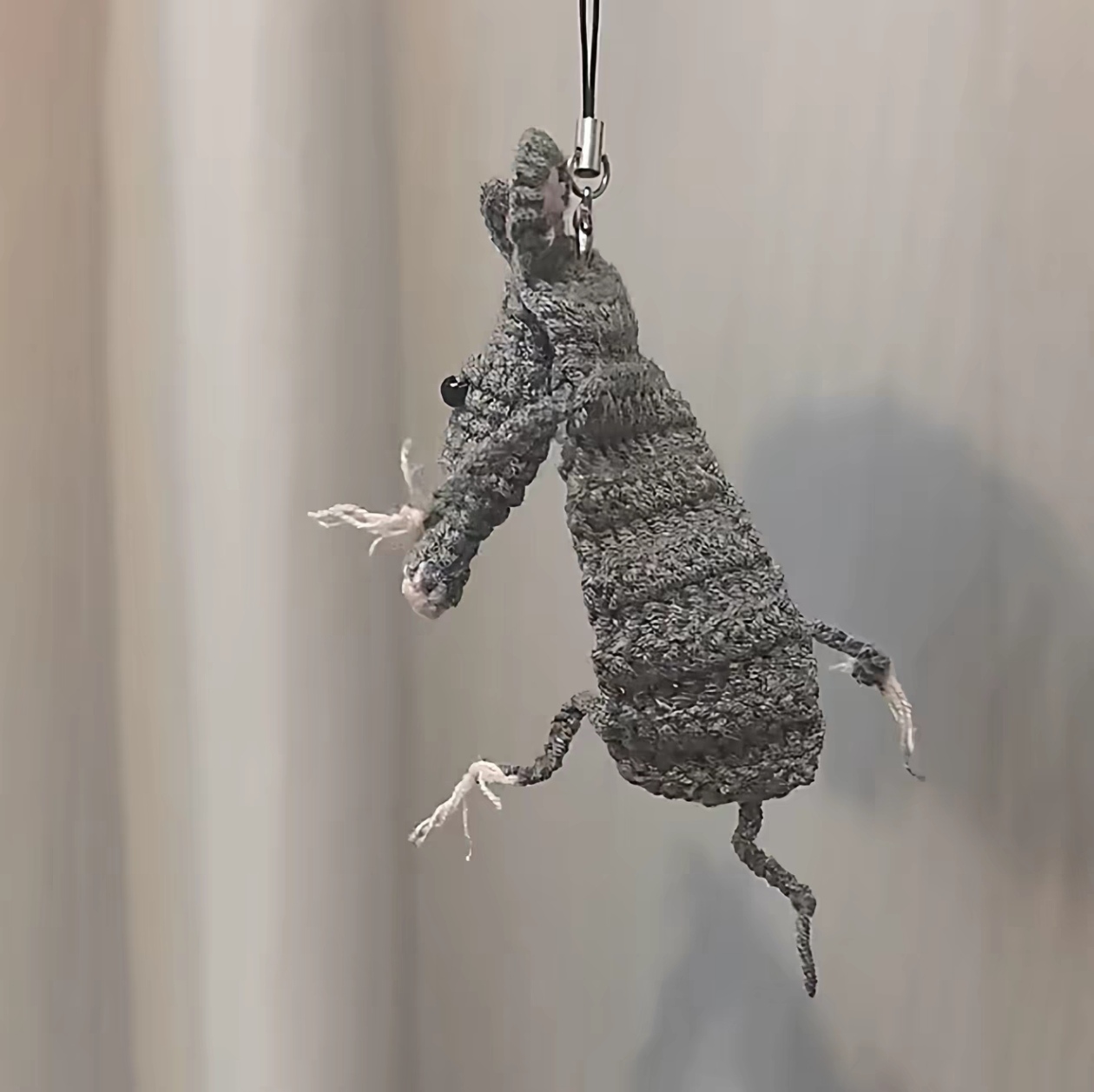 手編みのネズミのキーホルダー,かわいいあみぐるみのおもちゃ(バッグ用)