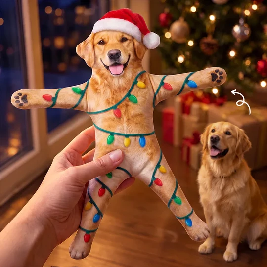 パーソナライズされた写真クリスマスペットスクイーズおもちゃポーズ可能なぬいぐるみ,犬のお母さん,お父さん,猫愛好家へのカスタム面白いギフト