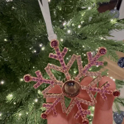 Personalized Pink Snowflake Photo Ornament Custom Projection Ornaments Christmas Gifts - MyMoonLampAu
