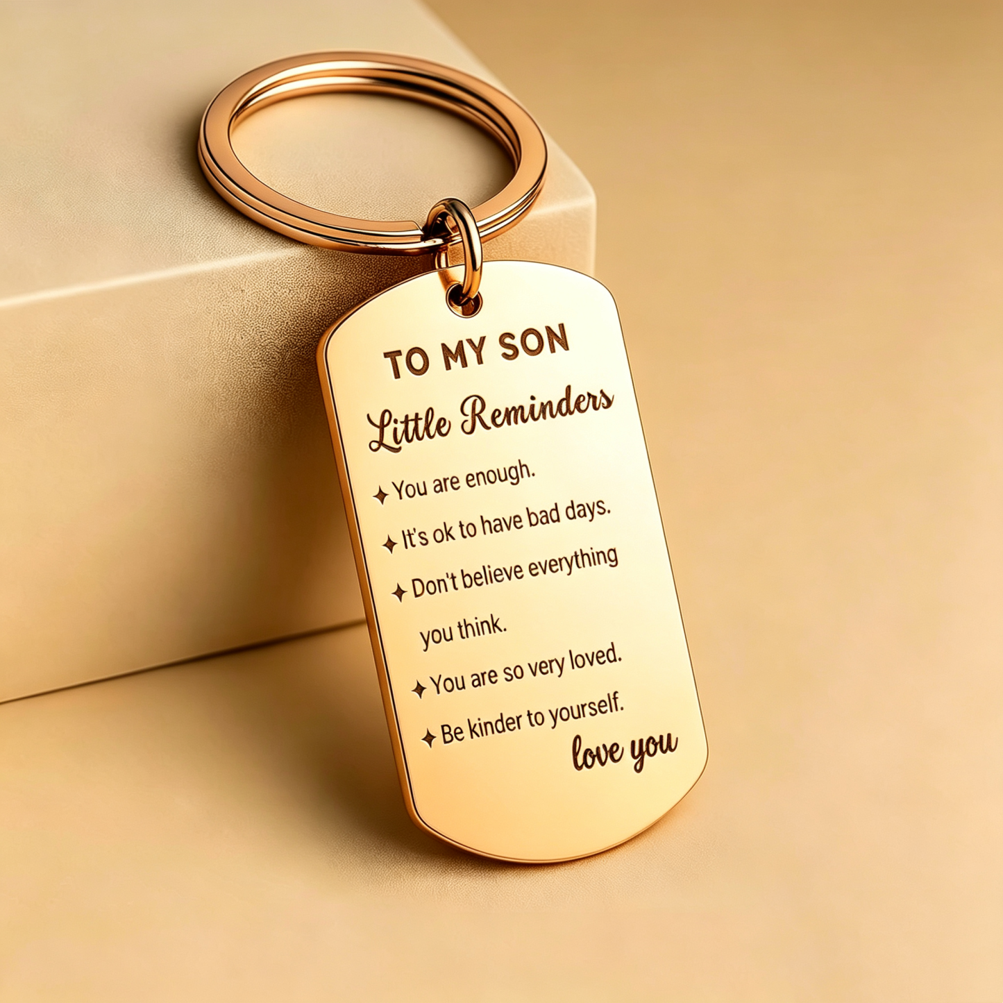 Inspirational Little Reminders Keychain Standard Inspirational Little Reminders Keychain Stainless Steel Dog Tag Gifts for Friends Christmas Gift - MyMoonLampAu