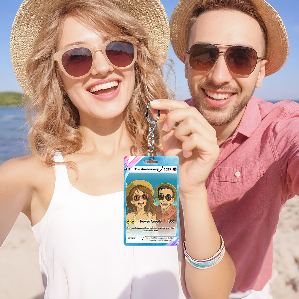 Custom Cartoon Photo Family Keychain Perfect Gift Personalized Gift with Photo & Text Acrylic Keychain Gift - MyMoonLampAu