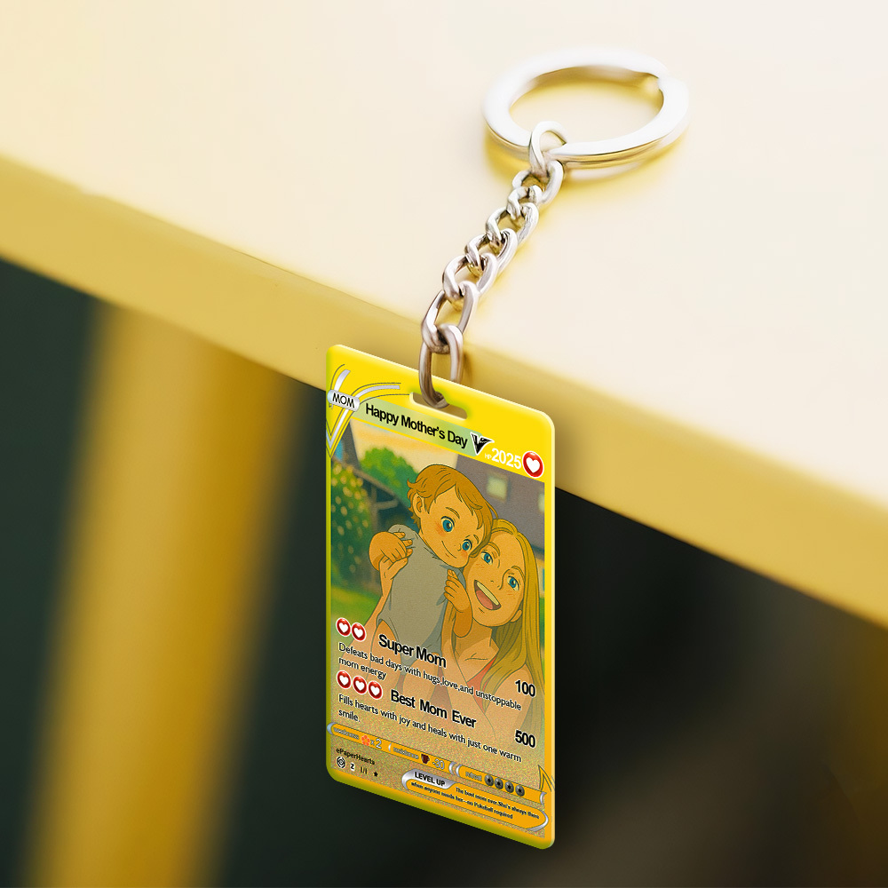 Custom Cartoon Photo Family Keychain Perfect Gift Personalized Gift with Photo & Text Acrylic Keychain Gift - MyMoonLampAu