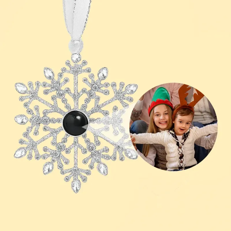 Personalized Projection Ornament Custom Photo Snowflake Christmas Ornament Gifts