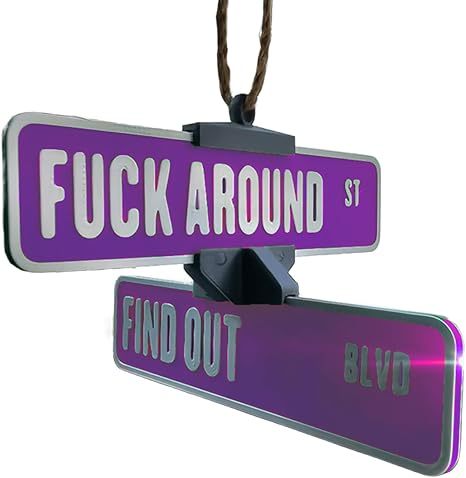 Fuck Around and Find Out Street Sign Hanger 3D Printed Funny Street Warning Sign Decoration - MyMoonLampAu
