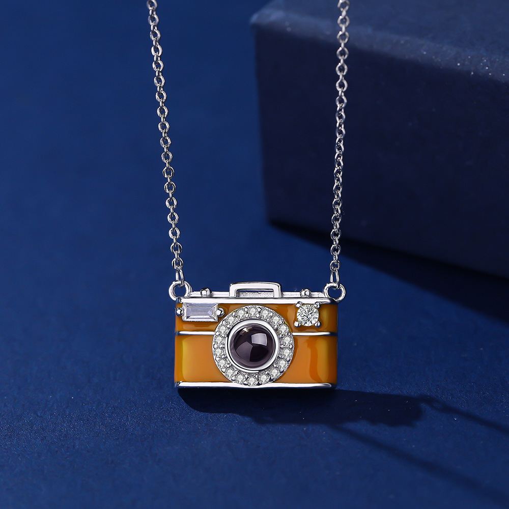 Personalized Photo Necklace Projection Gem Camera Necklace Anniversary Gifts for Her - MyMoonLampAu
