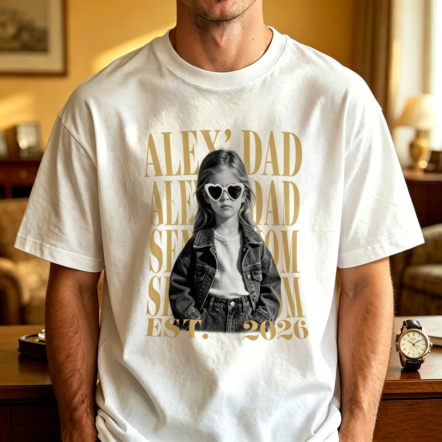 Custom Vintage Photo Shirt: Personalized Shirt With Kids Photo, Funny Dad Shirt, Best Dad Ever Shirt, New Dad Gift Fathers Day - MyMoonLampAu