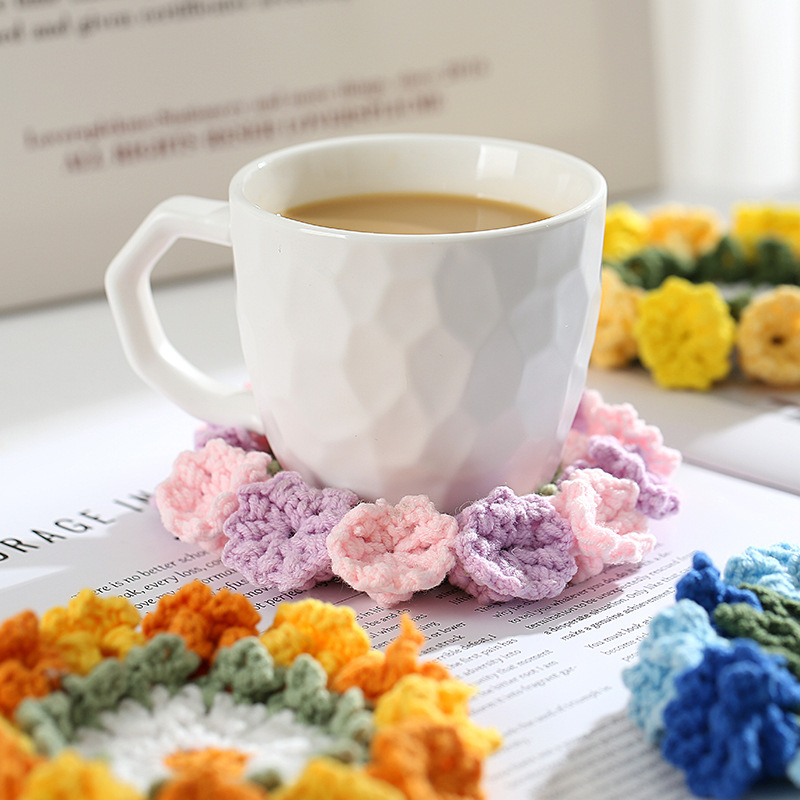 Handmade Crochet Lily of the Valley Coaster Set with Transformable Floral Design Eco-Friendly Home Decor Unique Gift for Mom - MyMoonLampAu