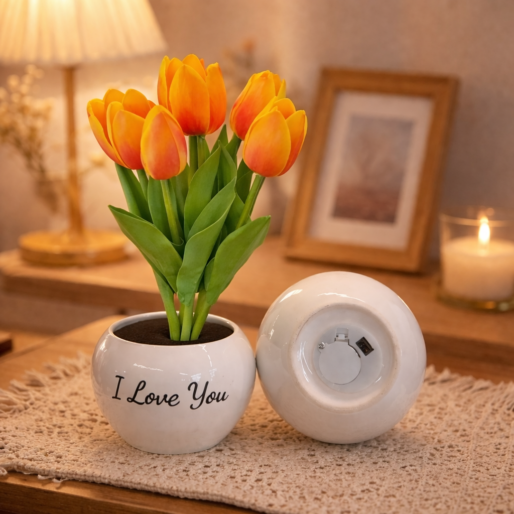 Personalized LED Tulip Night Light with 3 Power Modes Romantic Artificial Bloom Lamp, Unique Mother’s Day Gift for Mom - MyMoonLampAu