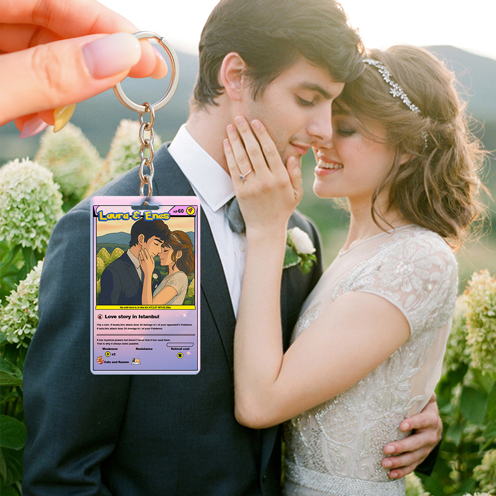 Custom Cartoon Photo Family Keychain Perfect Gift Personalized Gift with Photo & Text Acrylic Keychain Gift - MyMoonLampAu