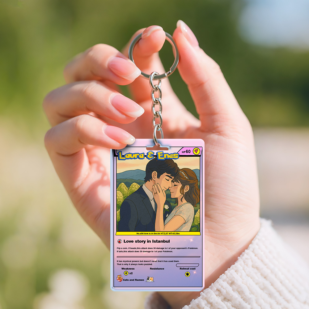 Custom Cartoon Photo Family Keychain Perfect Gift Personalized Gift with Photo & Text Acrylic Keychain Gift - MyMoonLampAu