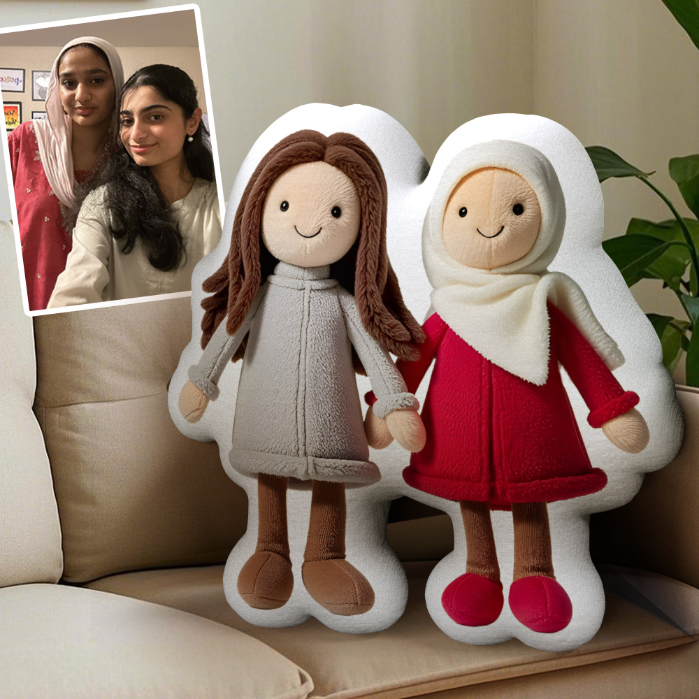 Personalized Photo Plush Doll Pillow Mini Me Plush Pillows Gifts for BFF - MyMoonLampAu