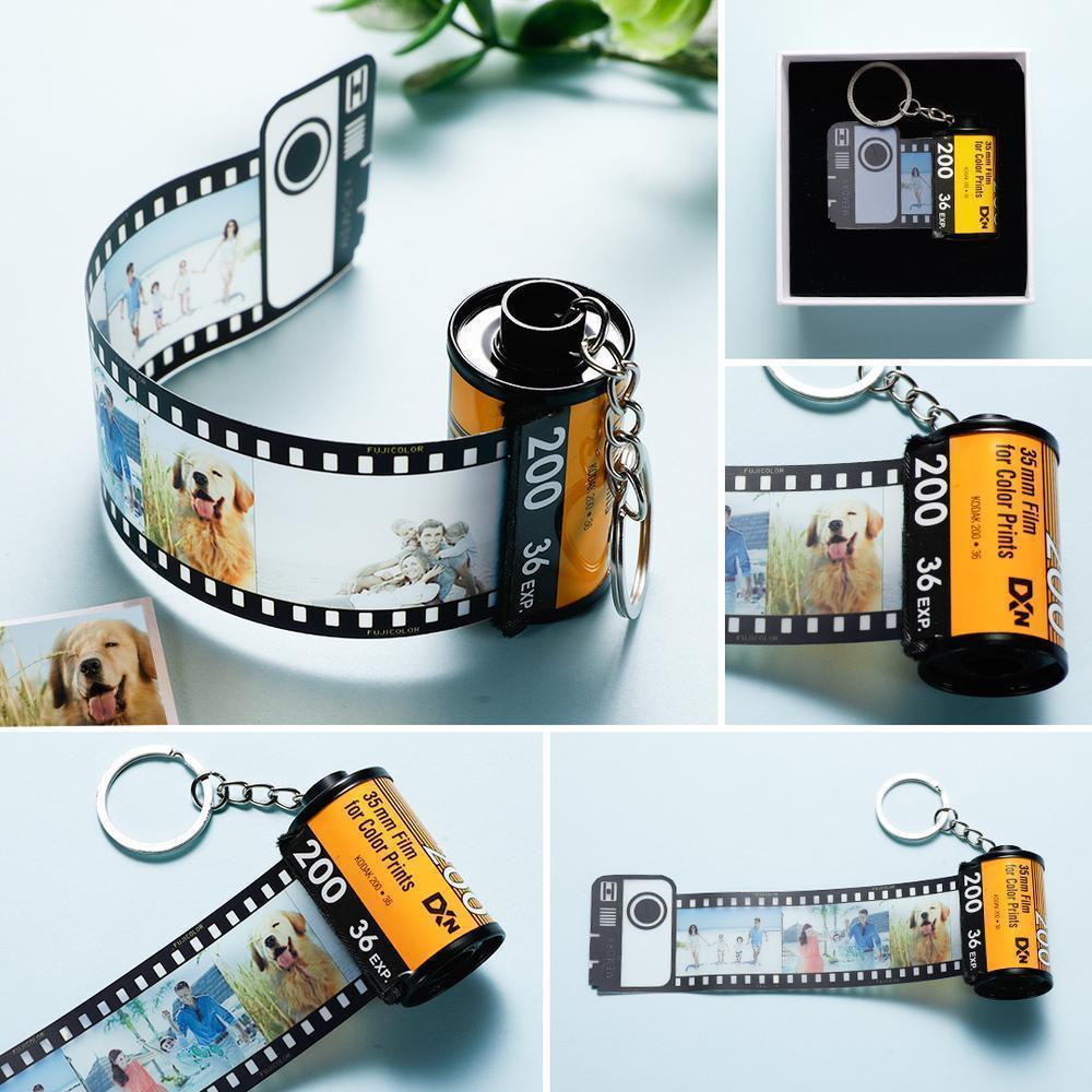 Custom Camera Film Reel Keyring Personalised Photo Keychain Couple Gifts for Girlfriend