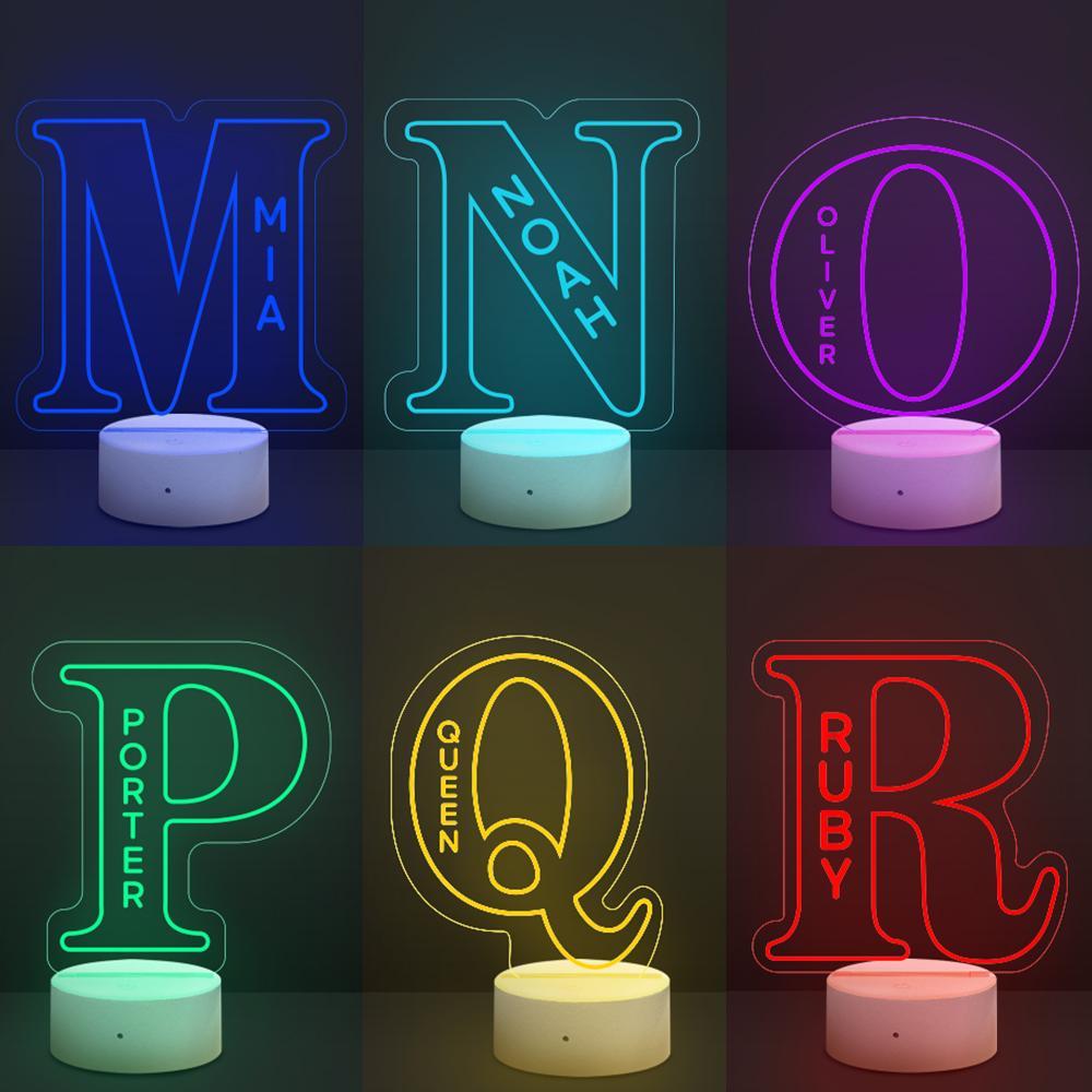 LED Name Lights Custom Engraved Name Lamp Personalised LED Night Light Decorative Lamp