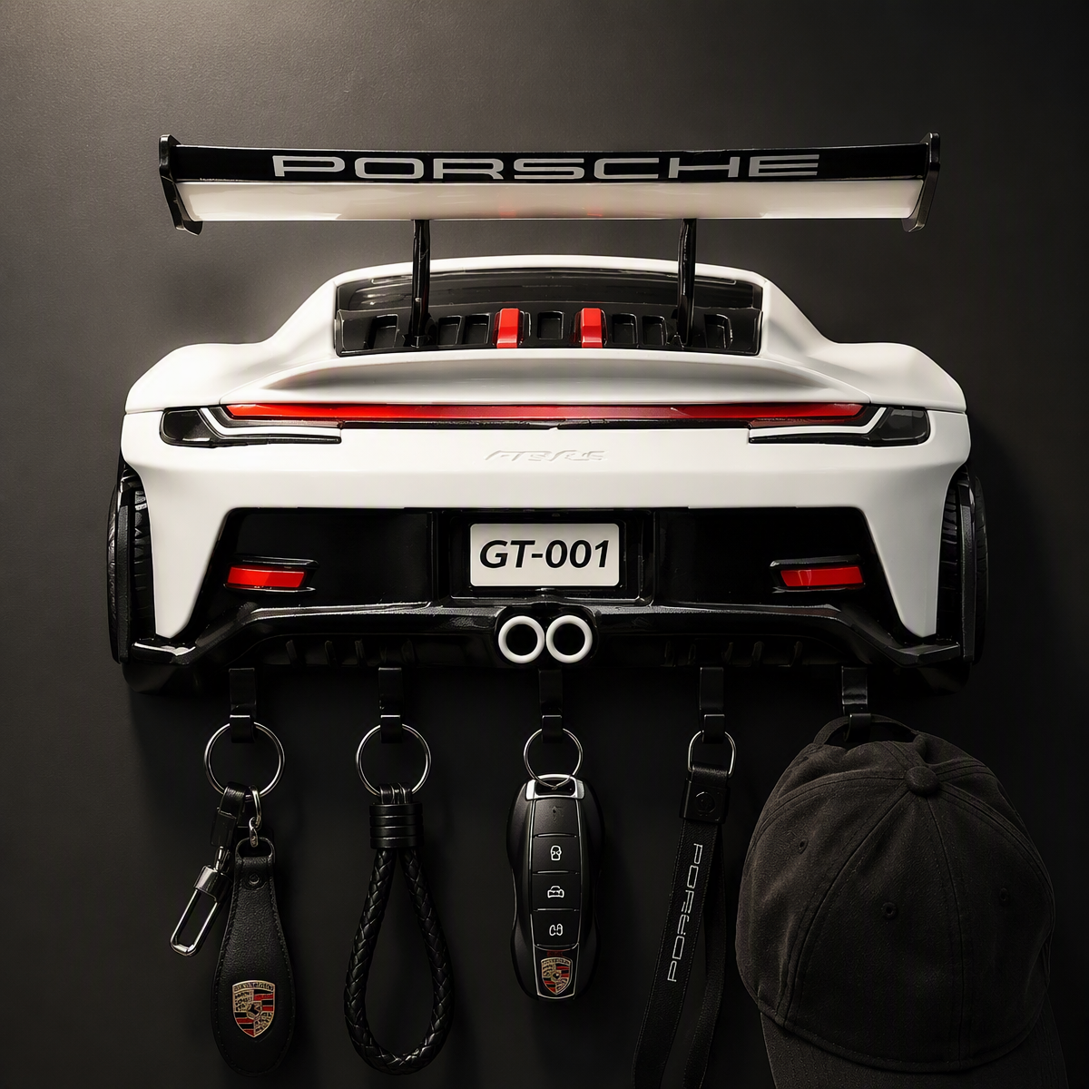 Racing Style Rear Wing Key Holder – Premium Sports Car Themed Gift for Men, Holiday Decor & Entryway Key Organizer - MyMoonLampAu