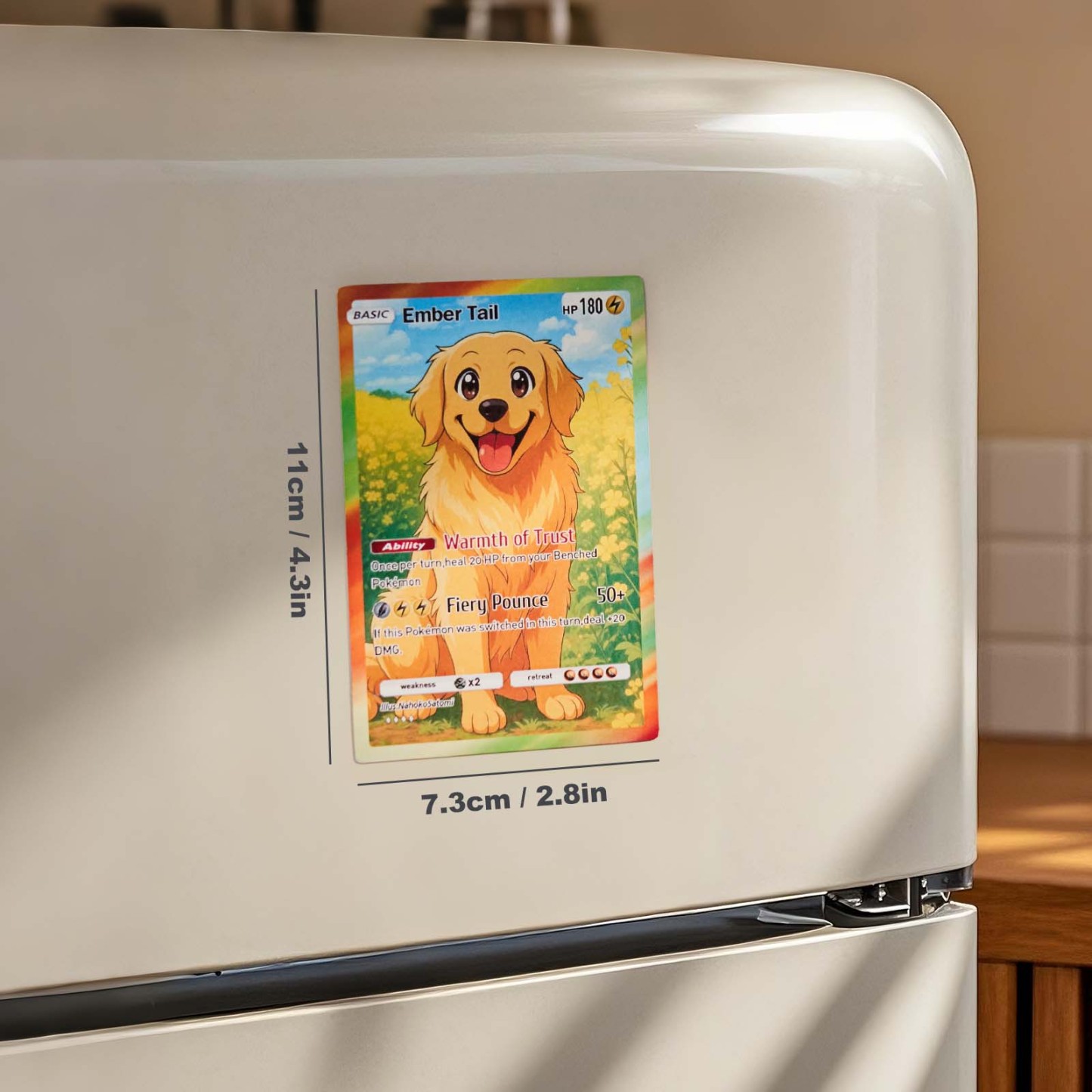 Custom Poke Card Cute Pet Magnet Photo Cartoon Fridge Magnets Fun Custom Keepsake for Any Occasion - MyMoonLampAu