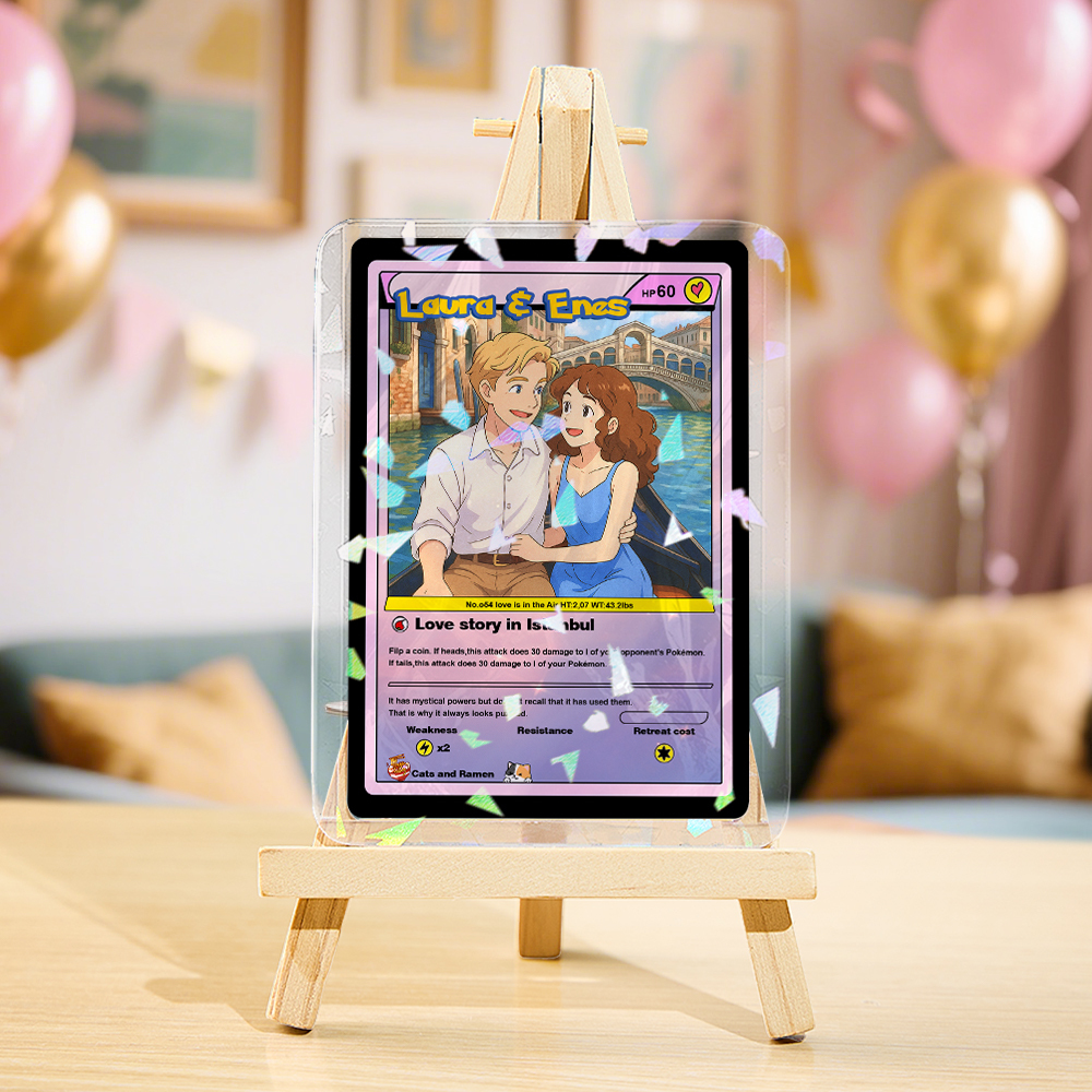 Custom Card Personalised Trading Card Gift For Him/Her or Couples. Unique Magnet Replica Cards. Birthdays, Anniversary Day - MyMoonLampAu