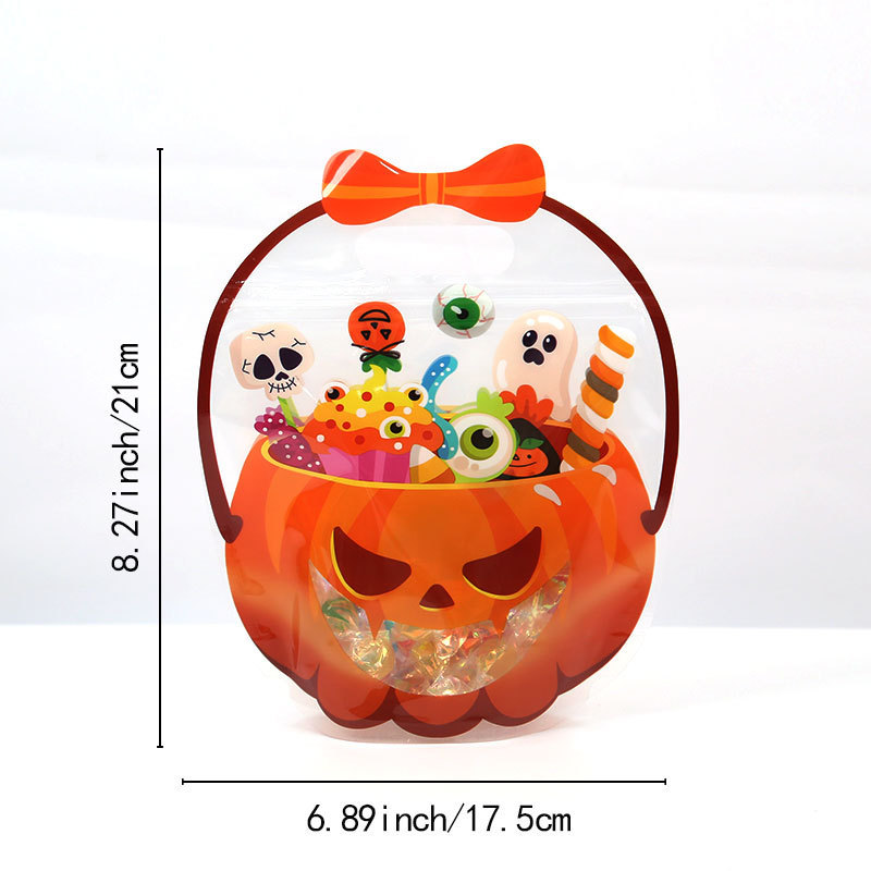 Halloween Pumpkin Treat Bags with Handle Spooky Candy Holders for Trick or Treating, Party Favors & Gift Giving - MyMoonLampAu