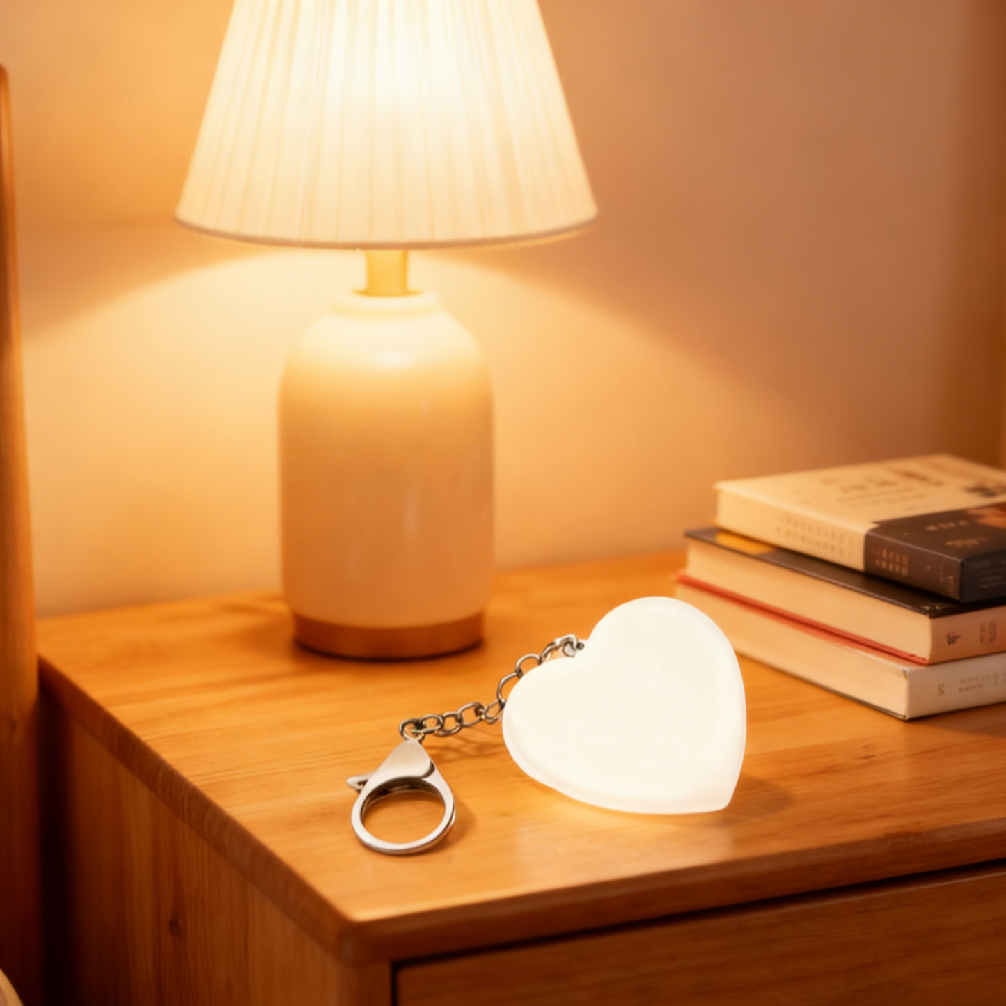 Cute Cat Paw Light Keychain Rechargeable Mini Bag Charm with Double Chain White Cat Paw Design - MyMoonLampAu