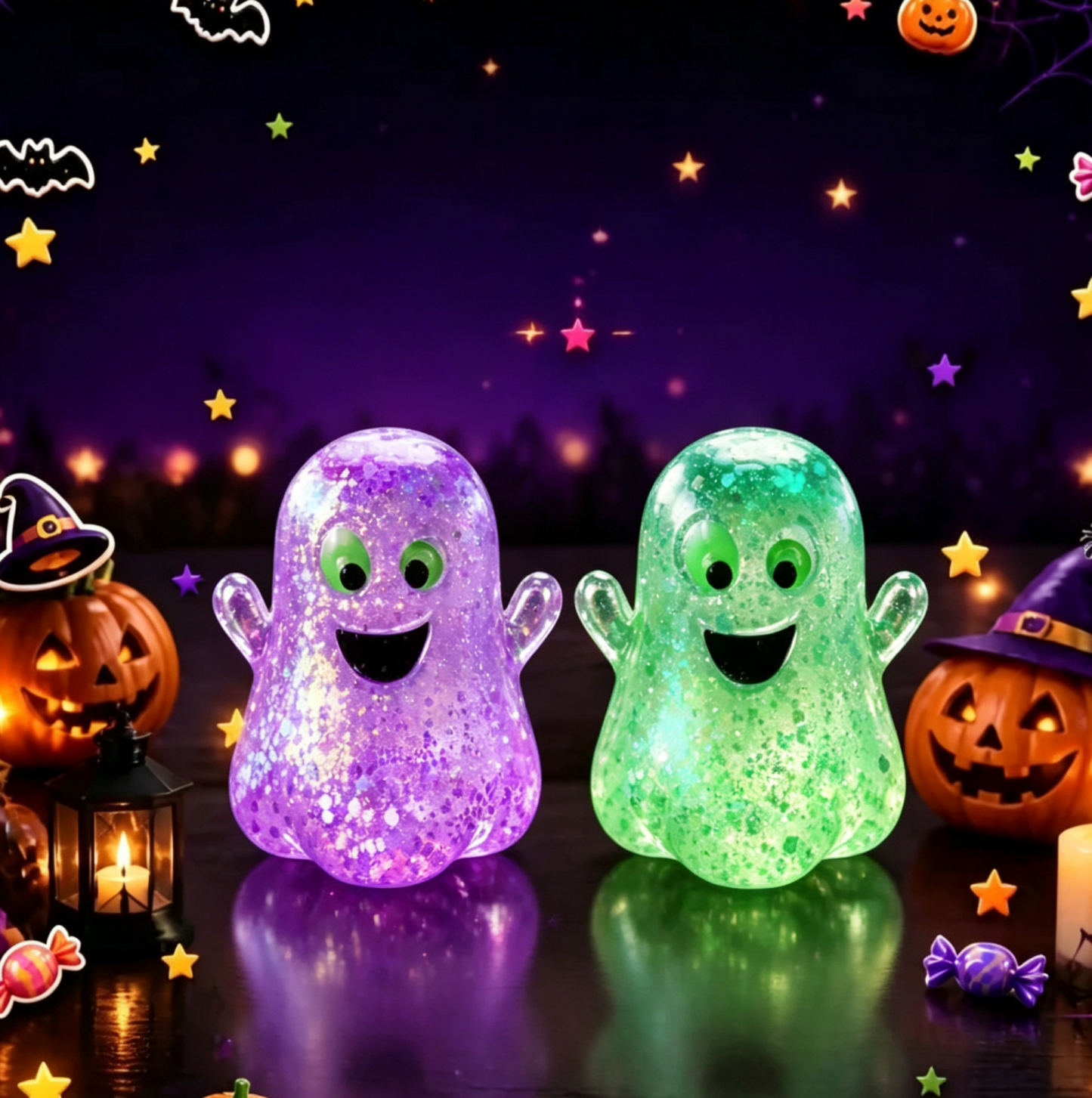 Halloween Squishy Pumpkin Head Toy Pumpkin Ghost TPR Stress Relief Squeeze Toy for Kids & Adults - MyMoonLampAu