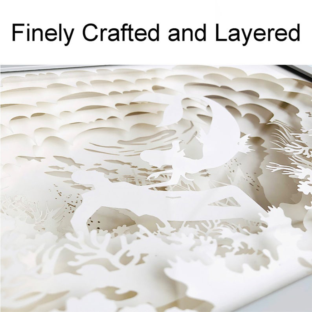 Paper Cutting Light Paper Cut Light Box Art Chinese Elements Shadow Box