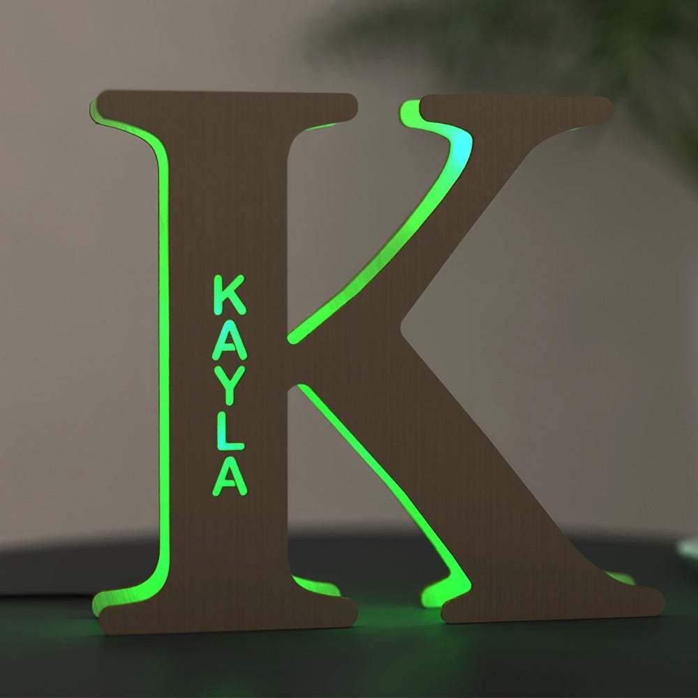 Custom Wooden Up Letter Lamp Name Sign Light Living Room Wall Decor Night Light Gifts for Her