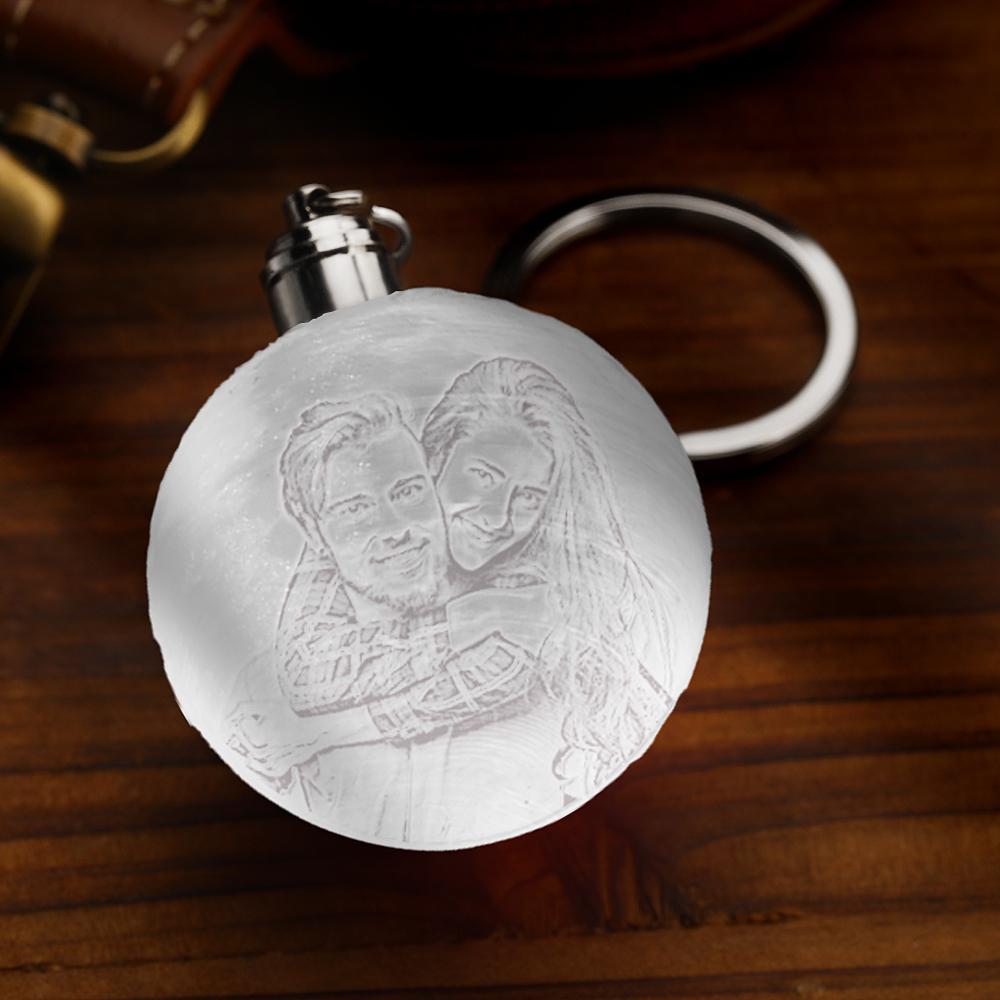 Custom Photo Keychain 3D Printed Moon Lamp