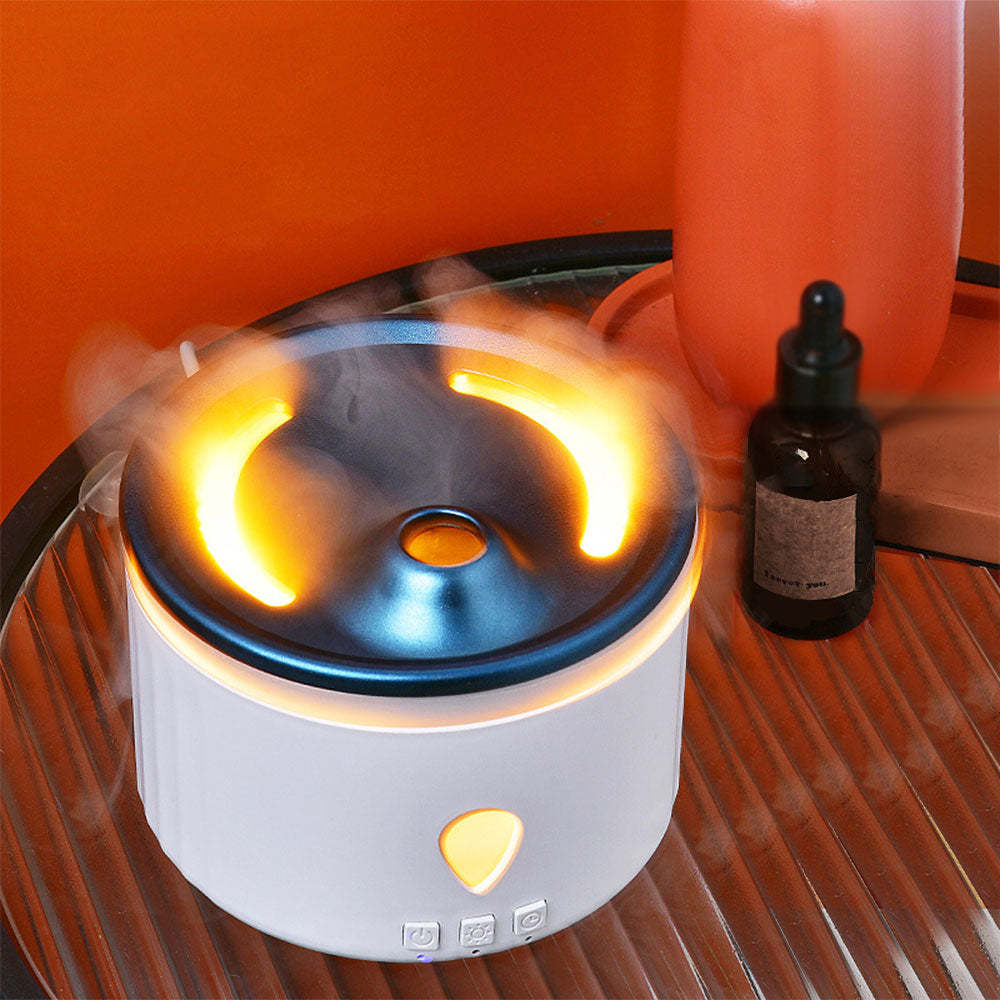 Desktop Volcanic Aromatherapy Humidifier Night Light Simulation Flame Jellyfish Aromatherapy Machine Ultrasonic Silent Large Fog Humidifier - mymoonlampau
