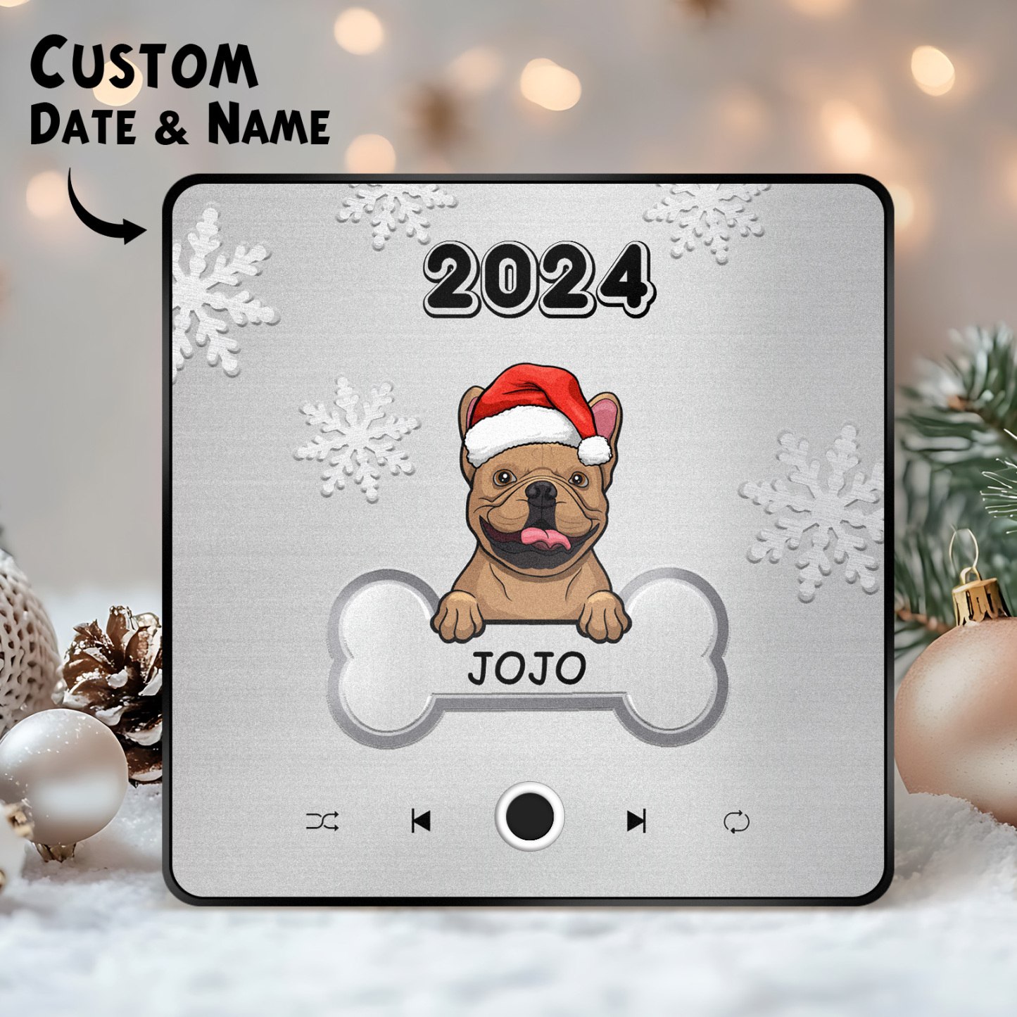 Personalized Music Fridge Magnet Custom Pet Dog Merry Christmas Custom Music Magnets Can Play Songs Christmas Gift Pet Lovers Gifts - MyMoonLampAu