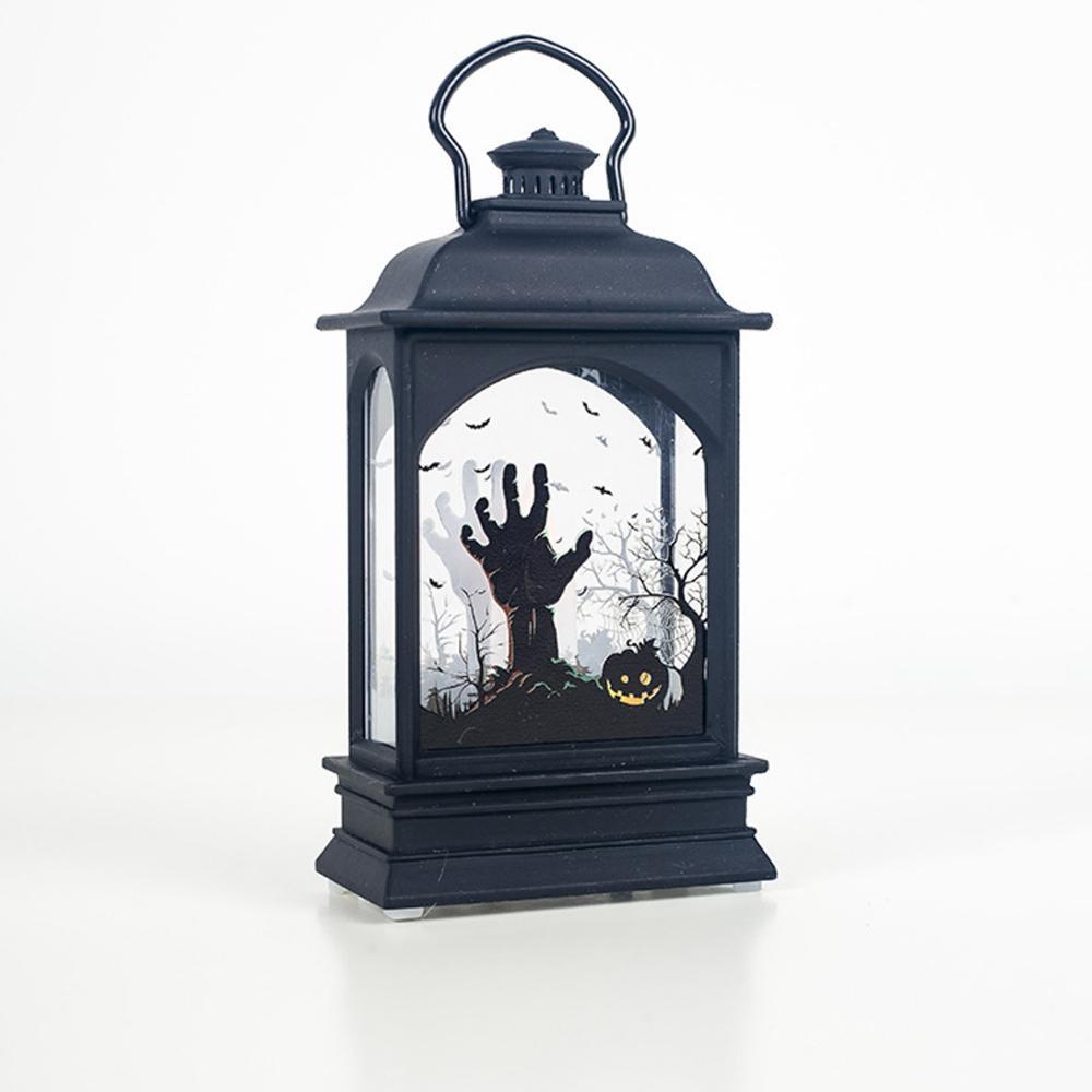 New Halloween Single Candle Halloween Transparent Wind Lamp LED Atmosphere Decor Halloween Gifts