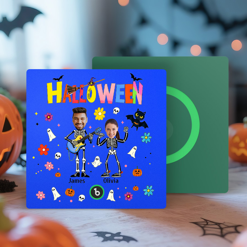Halloween Fridge Magnet Custom Photos and Names Music Fridge Magnet Personalized Your Own Face Name Fridge Magnet Family Gift - MyMoonLampAu